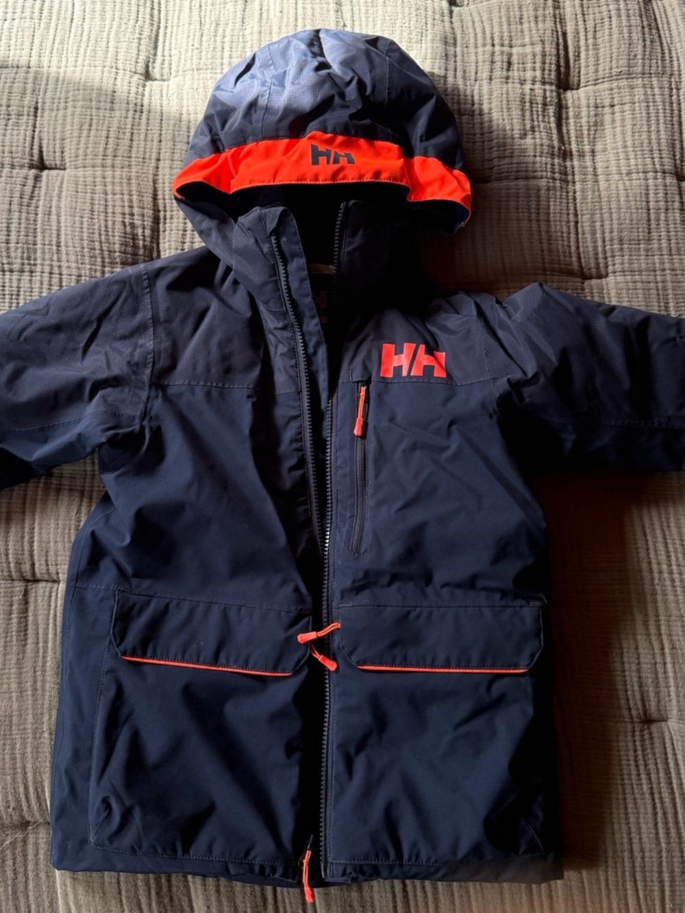 Helly Hansen Navy with Orange Trim Juniors Traverse Jacket Size 8